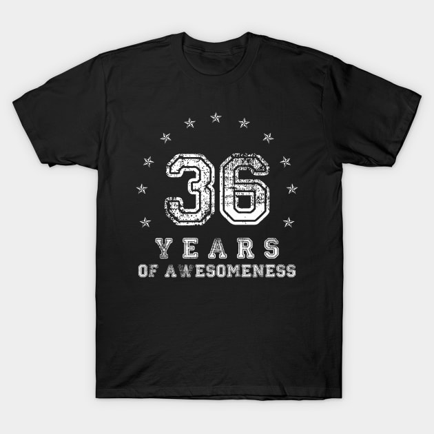 Vintage 36 years of awesomeness T-Shirt by opippi